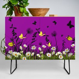 Daisies and Butterflies Credenza
