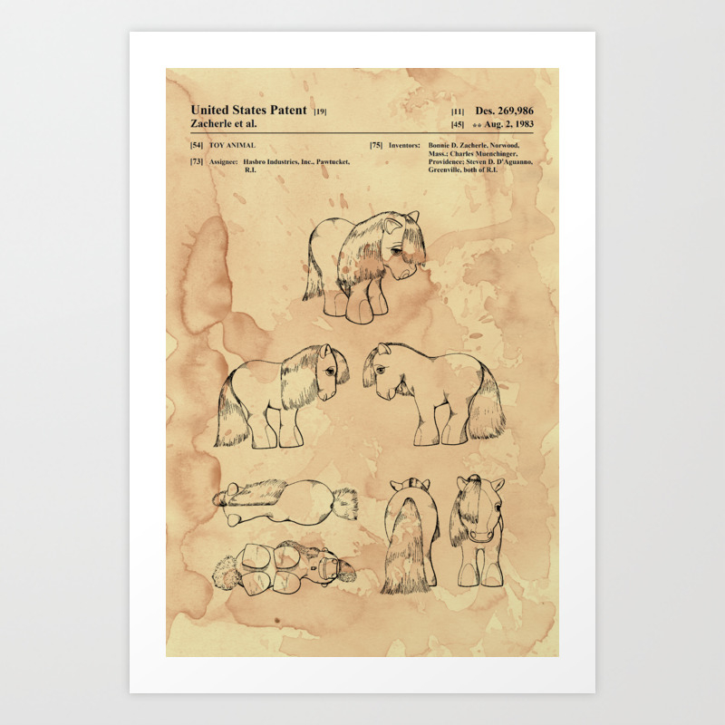 G1 My Little Pony Patent Inspired Poster Art Print By Gertee