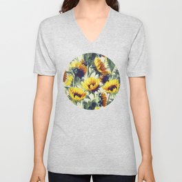 Sunflowers Forever V Neck T Shirt