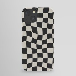 Black and White Wavy Checkered Pattern iPhone Case