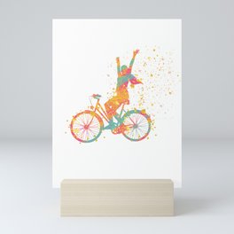 Happiness is riding a bike. Mini Art Print
