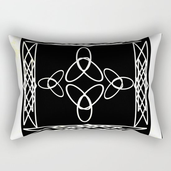 Celtic Deco Black and White Rectangular Pillow