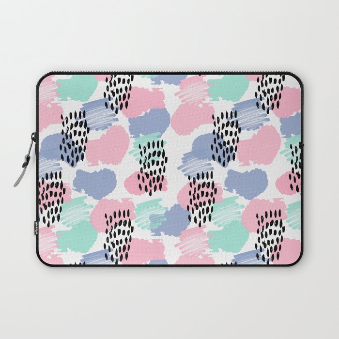 Pastel painted pattern minimal mint and pink nursery home decor patterns Laptop Sleeve