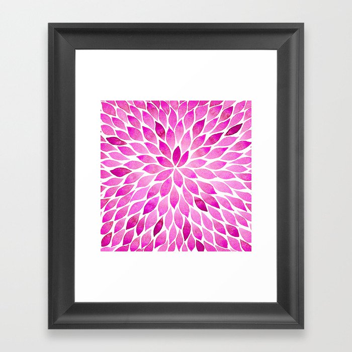 Leaves Pattern - Pink Framed Art Print