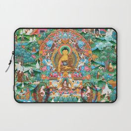 Turquoise Life Of Buddha Thangka Laptop Sleeve