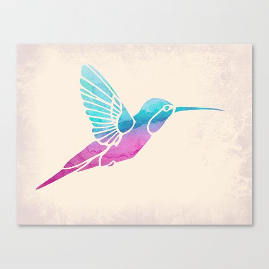 Watercolor Hummingbird Canvas Print