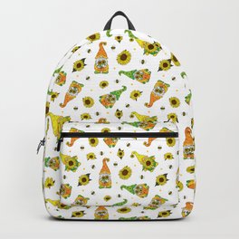 Garden Gnomes and Sunflowers Pattern Backpack