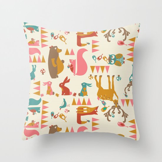 Forest Hideaway-multi Throw Pillow
