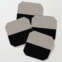 Texture - Black Stripes Blocks Coaster