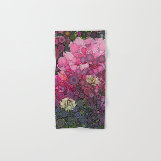Pink Flowers at Twilight Abstract Hand & Bath Towel
