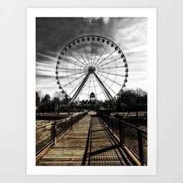 Ferris Wheel Montreal, Canada Black and White Photograph Art Print