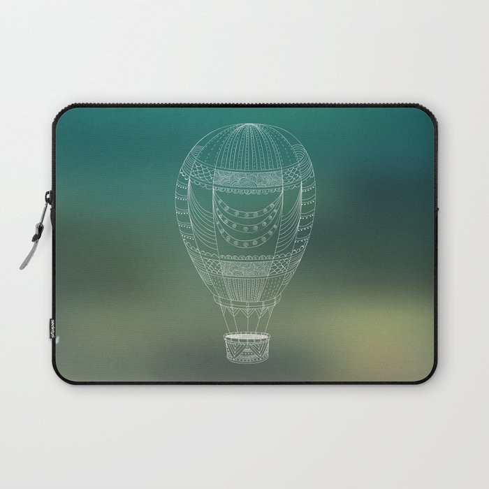 Hot air balloon line drawing Laptop Sleeve