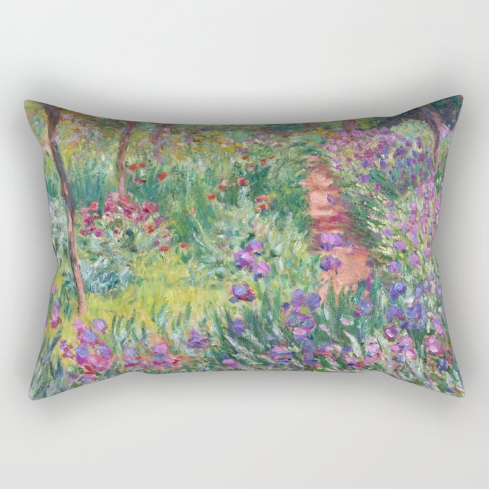 The Iris Garden at Giverny by Claude Monet Rectangular Pillow