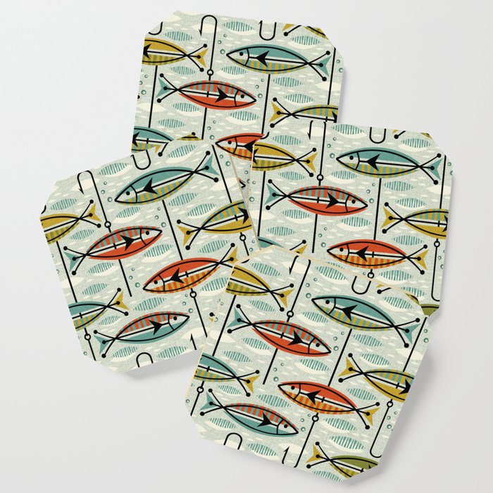 Vintage Color Block Fish Coaster