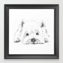 West Highland White Terrier, Westie Portrait, Cute dog Framed Art Print