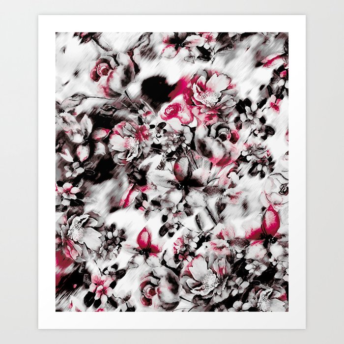 blurry floral art print