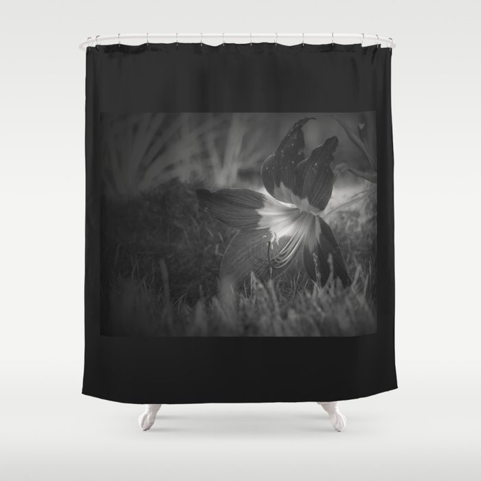 Black & White Flower Shower Curtain