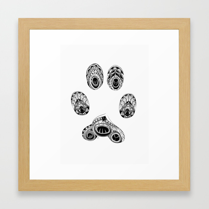 Cat Paw Print Framed Art Print By Loujah Society6