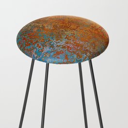 Vintage Rust, Copper and Blue Counter Stool