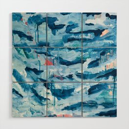 Northern Winter: a vibrant, blue, abstract painting by Alyssa Hamilton Art Wood Wall Art