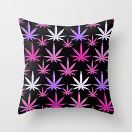 Weed Garden Pink Purple Throw Pillow