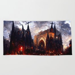 Lucifer Palace in Hell Beach Towel