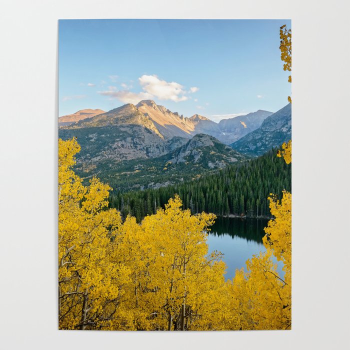 Colorado Bear Lake Autumn Rocky Mountain National Park Fall Landscape Poster