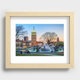 Playing at the J.C. Nichols Memorial Fountain - Kansas City Plaza Recessed Framed Print