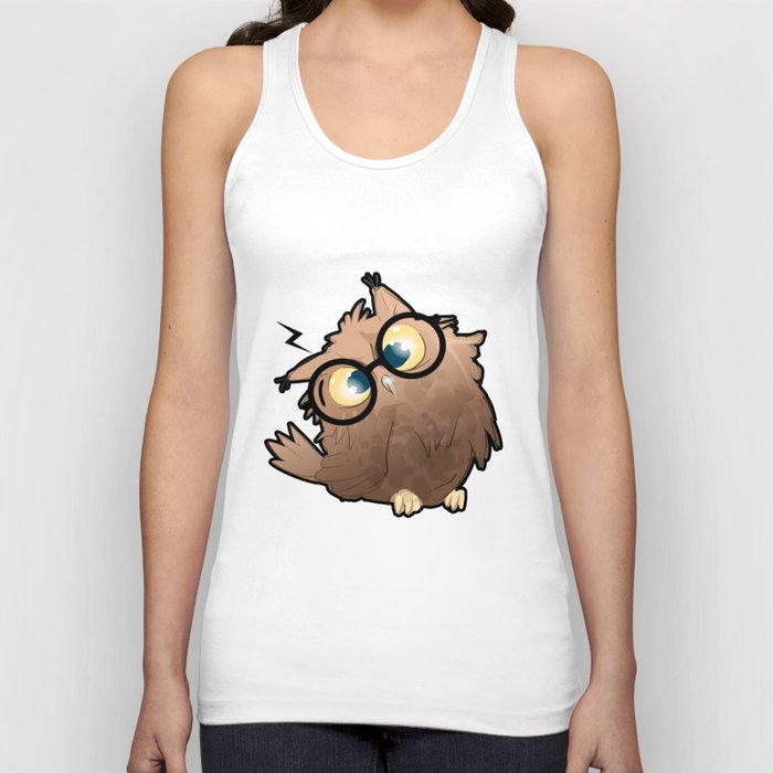 Cute Magical Owl with Eyeglasses Tank Top
