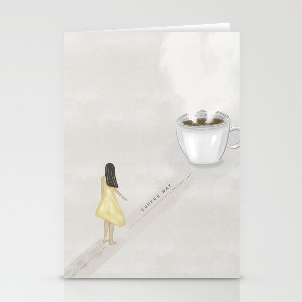 Coffee girl Stationery Cards