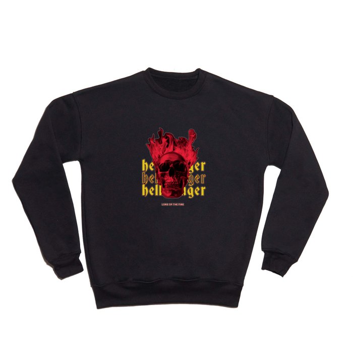 Hellinger Lord Of Fire Creepy Skull Hell Fire Halloween For Men Women Kids Gift Idea Crewneck Sweatshirt