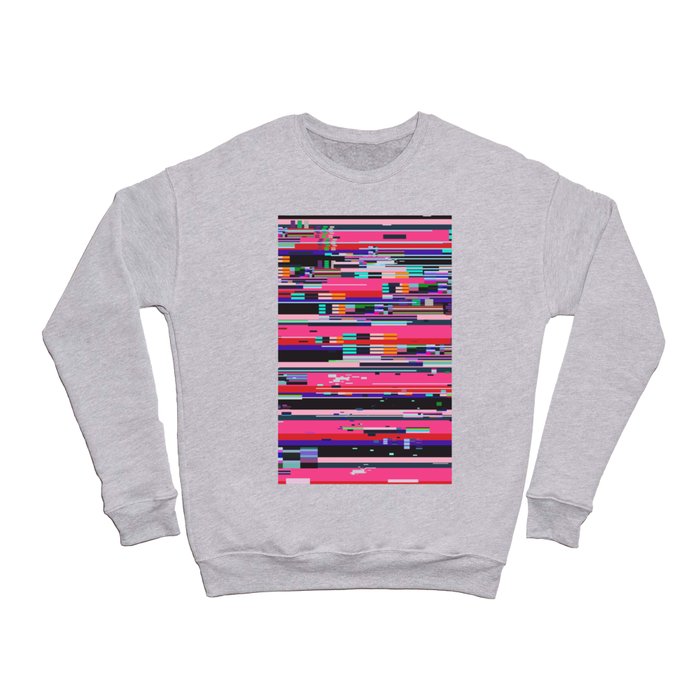 Retro VHS background like in old video tape rewind or no signal TV screen with glitch camera effect. Vaporwave/ retrowave style illustration. Crewneck Sweatshirt