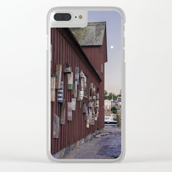 Motif #1 buoys and the full moon Clear iPhone Case