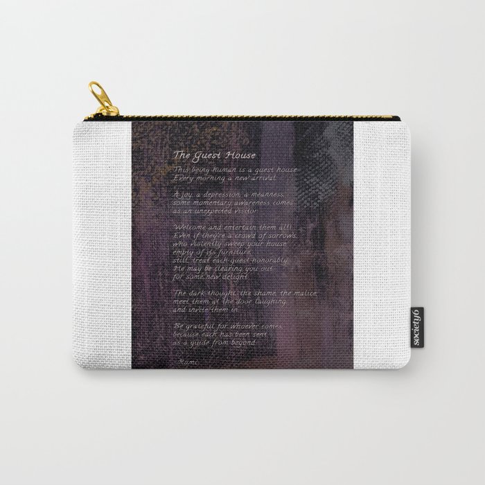 The Guest House by Rumi, Poetry Abstract Wall Art Carry-All Pouch