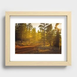 golden country road Recessed Framed Print