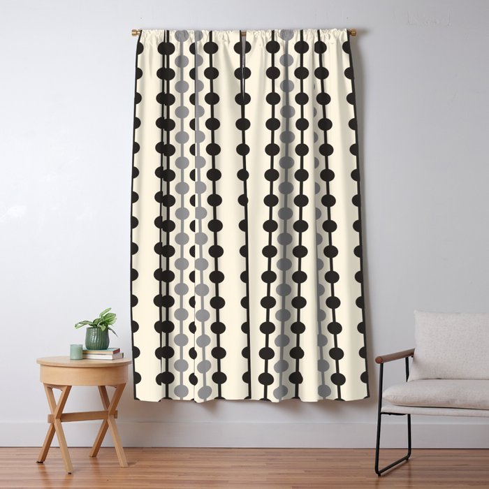 Geometric Droplets Pattern Series In Black Gray Cream Blackout