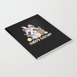 Happy Easter Cute Raccoon Easter With Easter Eggs Notebook