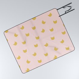 Cute modern cat print in yellow and pink Picnic Blanket