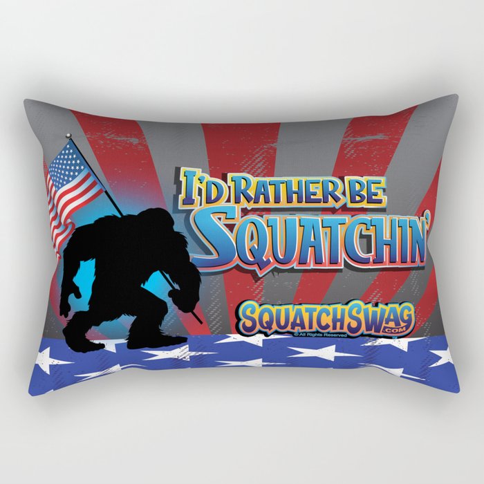 I'd Rather Be Squatchin' - American Bigfoot Adventure Rectangular Pillow