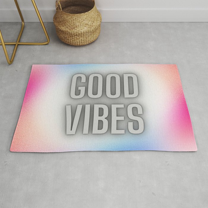 Good vibes quote Rug