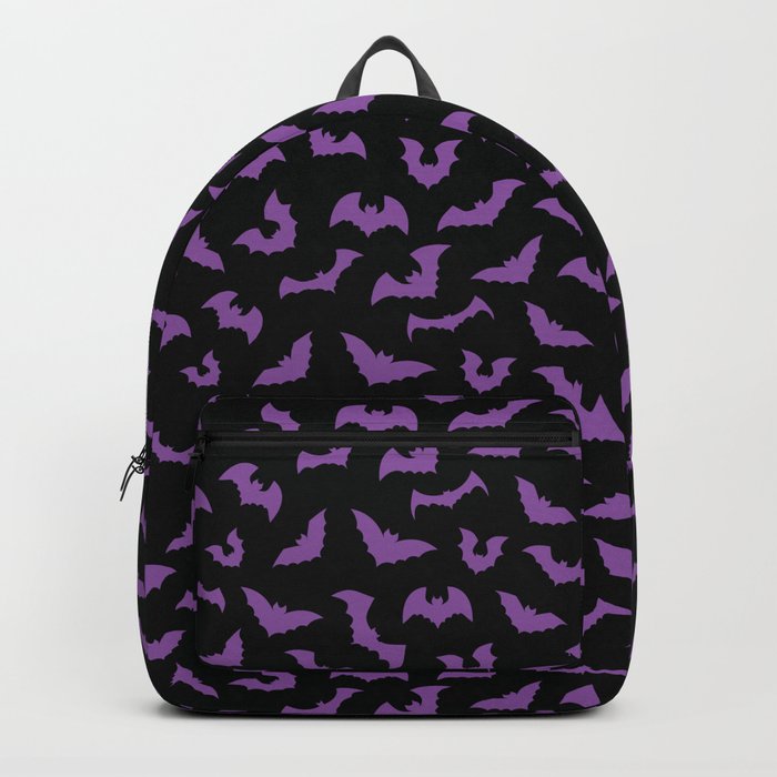 Pastel goth purple black bats Backpack