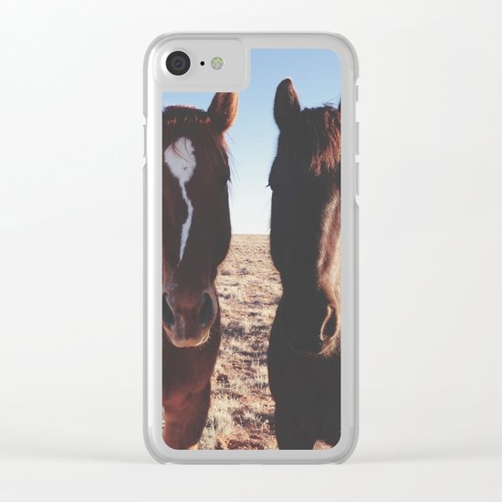 Horse Friends Clear iPhone Case
