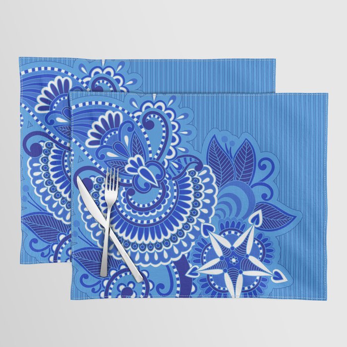 Paisley Ornament - Blue Palette Placemat