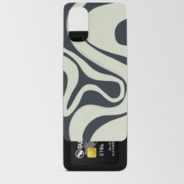 Liquid Swirl Waves in Mint Green on Caviar Grey Android Card Case