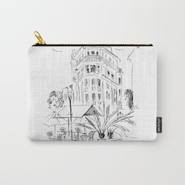 Varna sight Carry-All Pouch | Vanya, Town, Vanyfair, Graphic, Black And White, Bulgaria, Ink, Palm, Drawing, Varna 