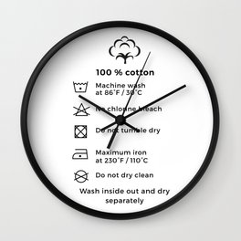 100% Cotton | Laundry Label Wall Clock