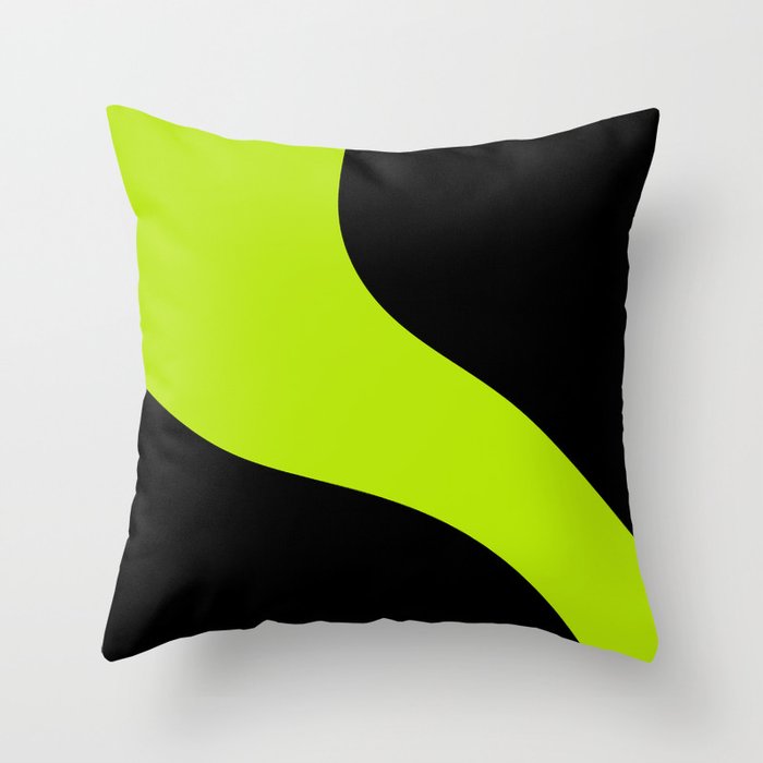 Simple Waves - Lime Green Throw Pillow