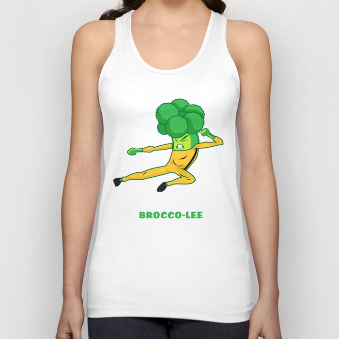 Funny Broccoli Vegetable Pun - Kung Fu Veggie Jokes Tank Top