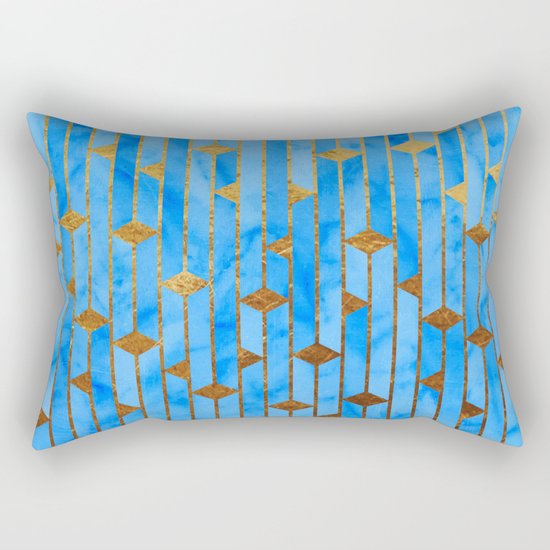 Blue Marble Skyscrapers Rectangular Pillow