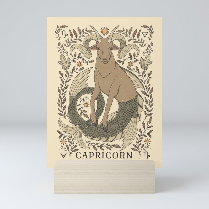 Capricorn, The Goat Mini Art Print